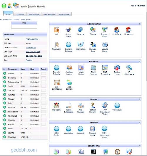 Admin Control Panel Kloxo-MR